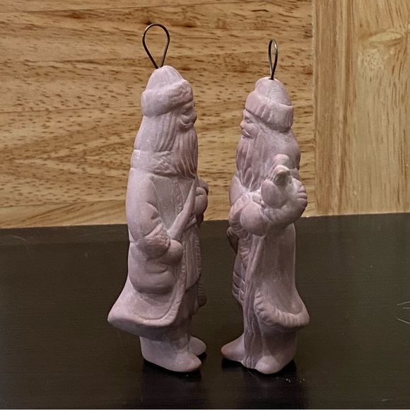 2 French Santa Terracotta 4” Christmas Tree Ornaments - Picture 4 of 11